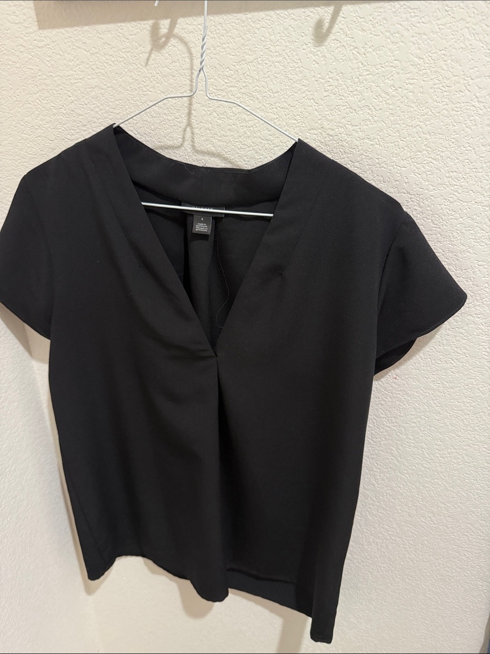 Halogen Black V-Neck Short-Sleeve Blouse